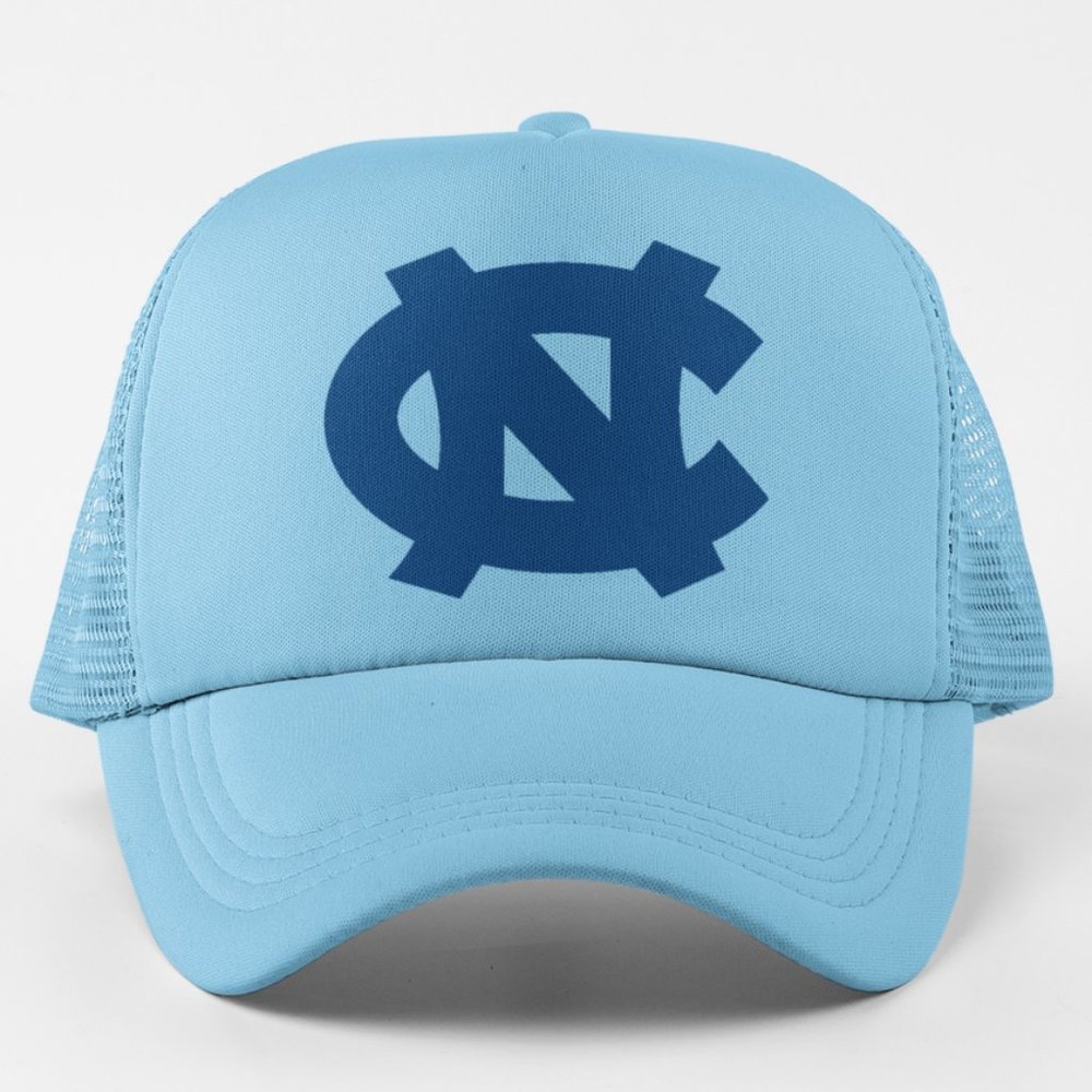 NEW Tar Heels NC Logo Foam Trucker Mesh Snapback Hat LIGHT BLUE